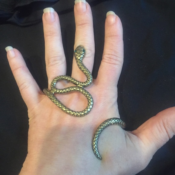 🐍 Awesome single serpent Snake hand cuff body jewelry glove 🐍 - Picture 3 of 8